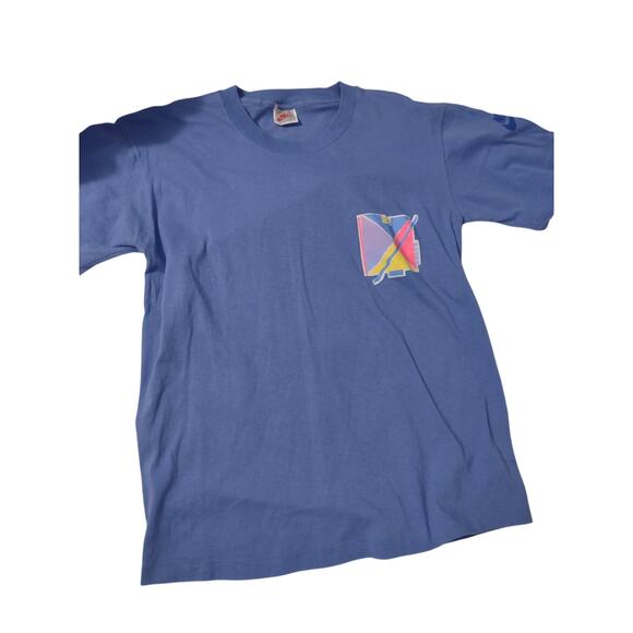 Vintage 90s Nike Swoosh Art Funky Single Stitch Colorful Casual Streetwear - Picture 2 of 7